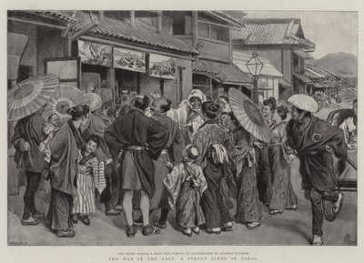 La guerre en Orient, une scène de rue à Tokyo - Robert Barnes
